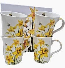Bee-Tanical Daffodil Mug Set of 4