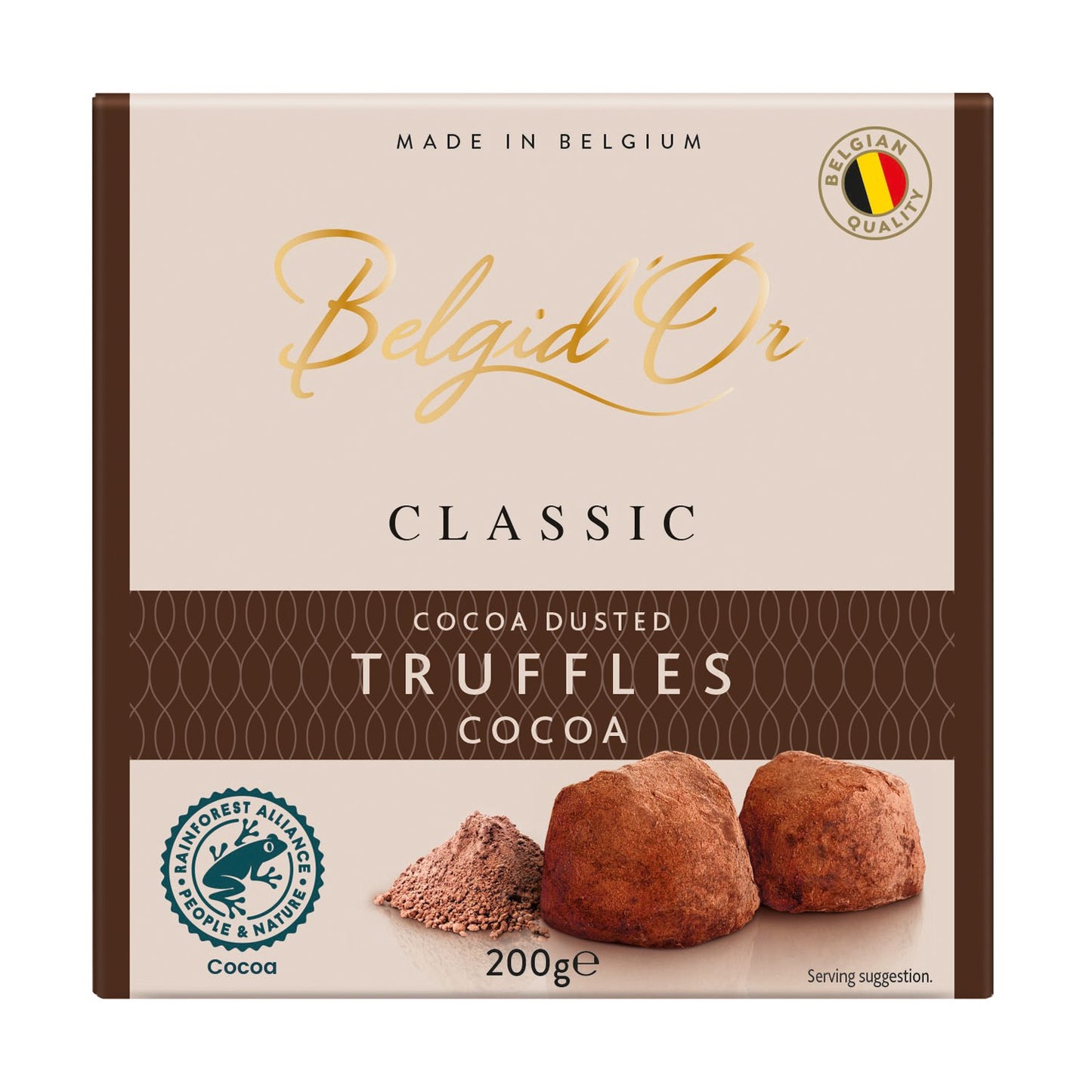 Belgid Or Belgian cocoa dusted truffles