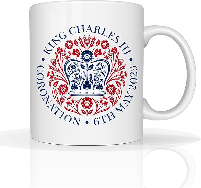 King Charles Coronation Mug - Emblem - 11oz Mug Cup Commemorative Souvenir Gift His Majesty 6th May 2023