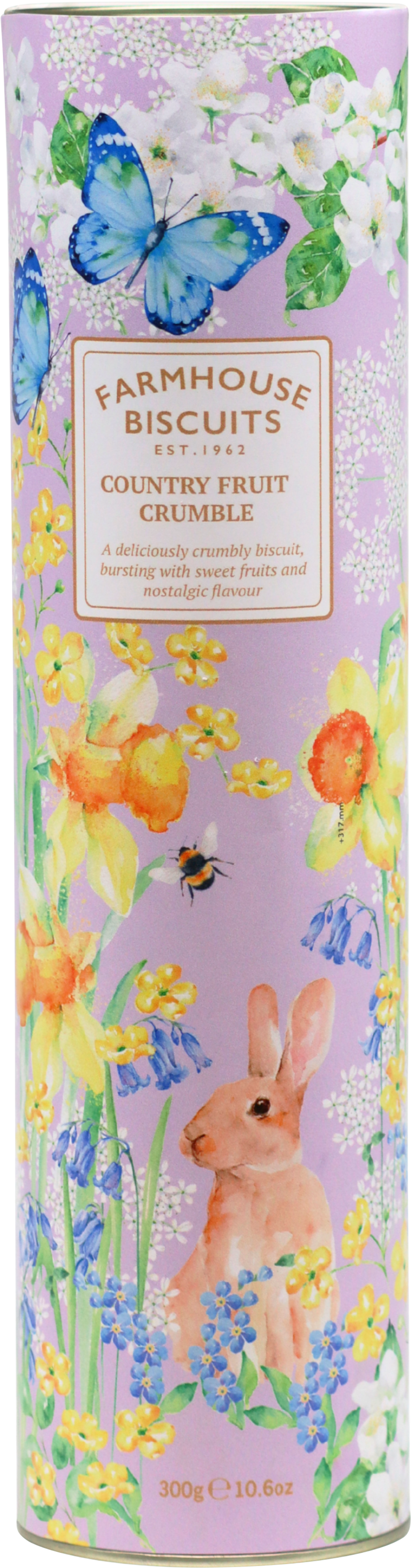 FARMHOUSE BISCUITS Country Fruit Crumble Biscuits in Spring Rabbit Tube 300g