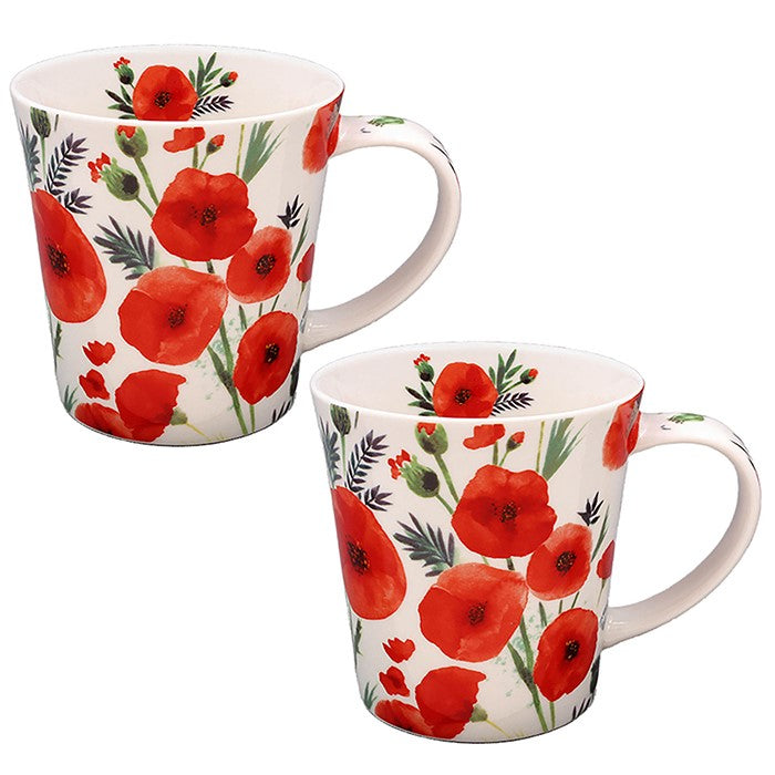 POPPY MUGS SET OF 2