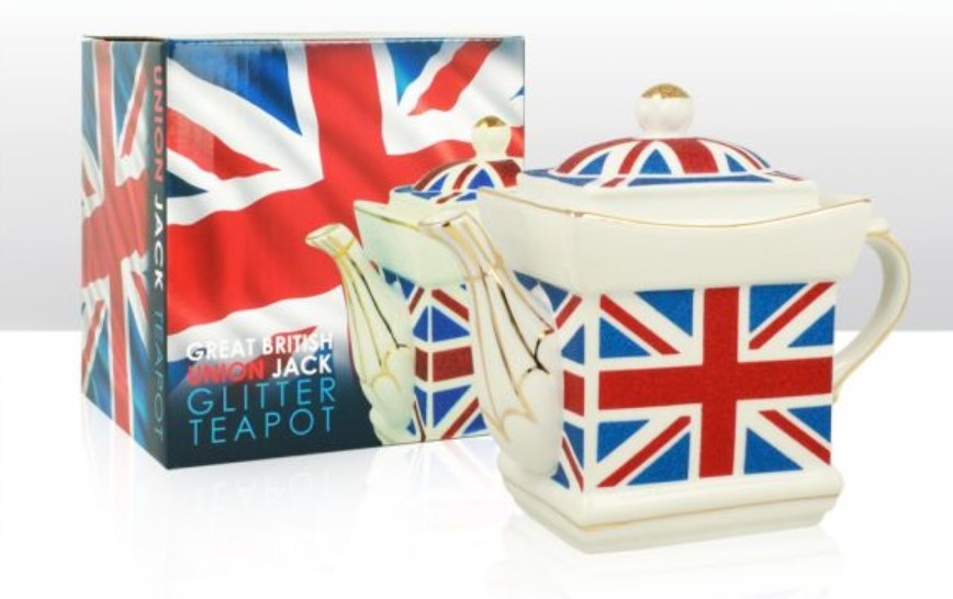 Square Teapot Glitter Union Jack