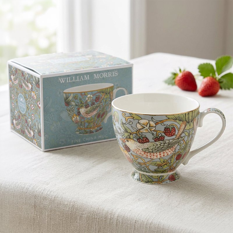 STRAWBERRY THIEF FOOTED MUG - WILLIAM MORRIS