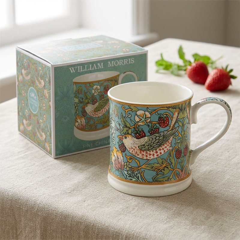 WILLIAM MORRIS - STRAWBERRY THIEF TEAL MUG