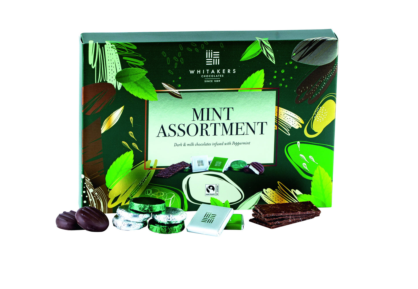 Whitakers dark and milk choc MINT collec