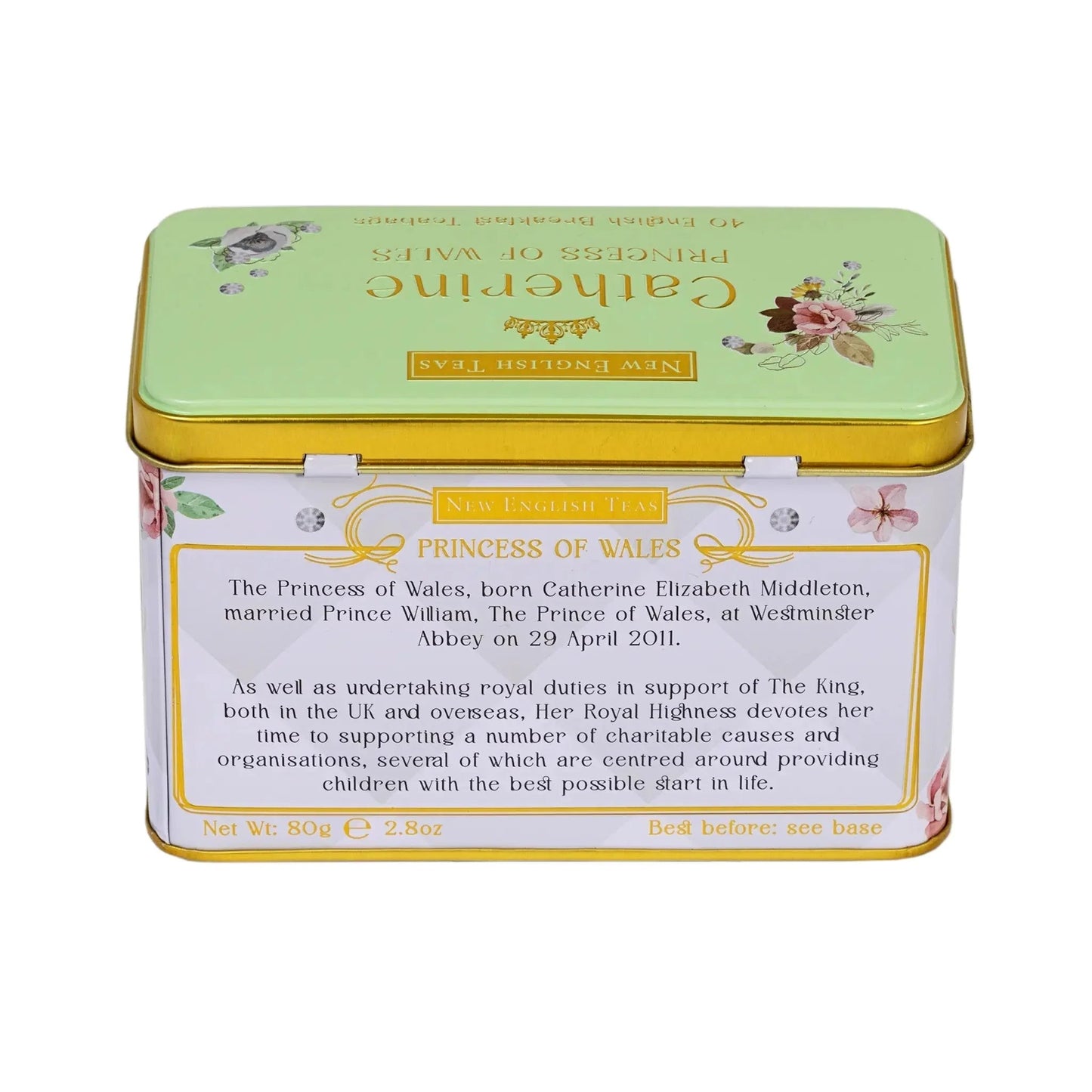 The Royal Family - Catherine Princess of Wales Tea Tin - 40 Breakfast Tea Bags