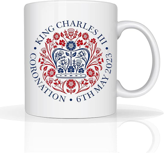 King Charles Coronation Mug -  Emblem - 11oz Mug Cup Commemorative Souvenir Gift His Majesty 6th May 2023