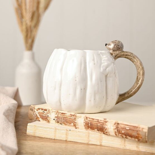 Country Living Pumpkin Mug with Hedgehog On The Handle