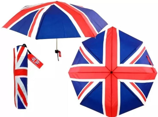 FOLDING UNION JACK UMBRELLA WITH COVER