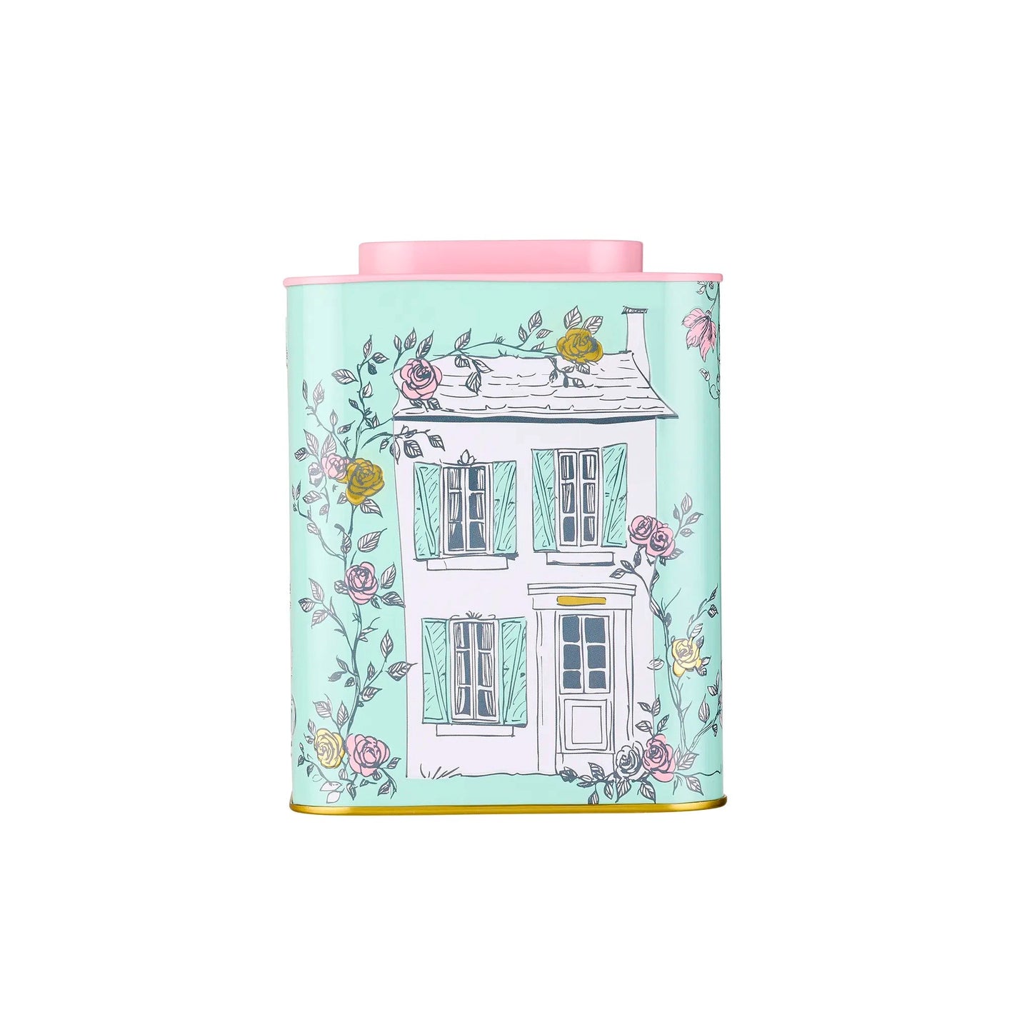 New English Teas - English Cottage - Square Tea Caddy - 120 teabags