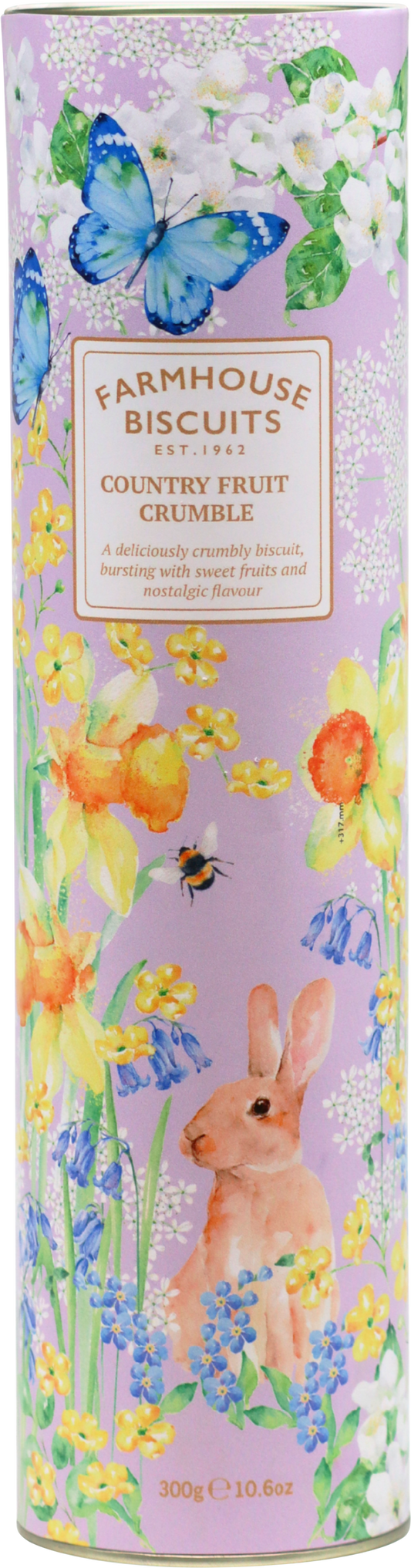 FARMHOUSE BISCUITS Country Fruit Crumble Biscuits in Spring Rabbit Tube 300g