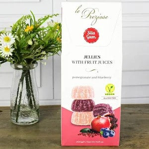 Italian pomegranate and blueberry fruit jellies