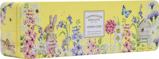 FARMHOUSE BISCUITS Lemon Curd Biscuits in English Garden Tin 225g