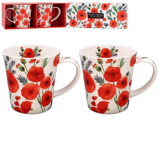 POPPY MUGS SET OF 2