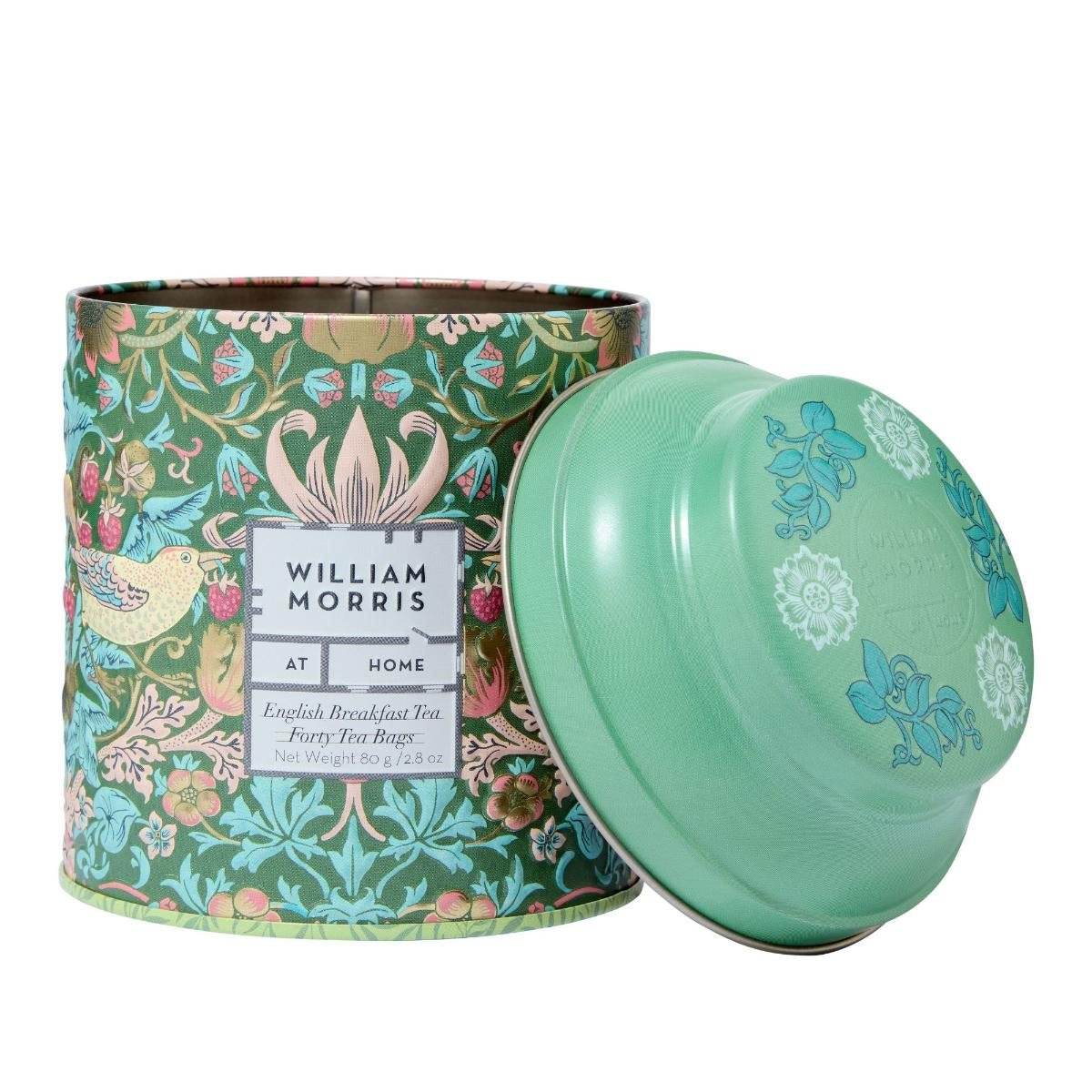 William Morris - At Home - English Breakfast - 40 TEA BAGS IN AN EMBOSSED ROUND TIN