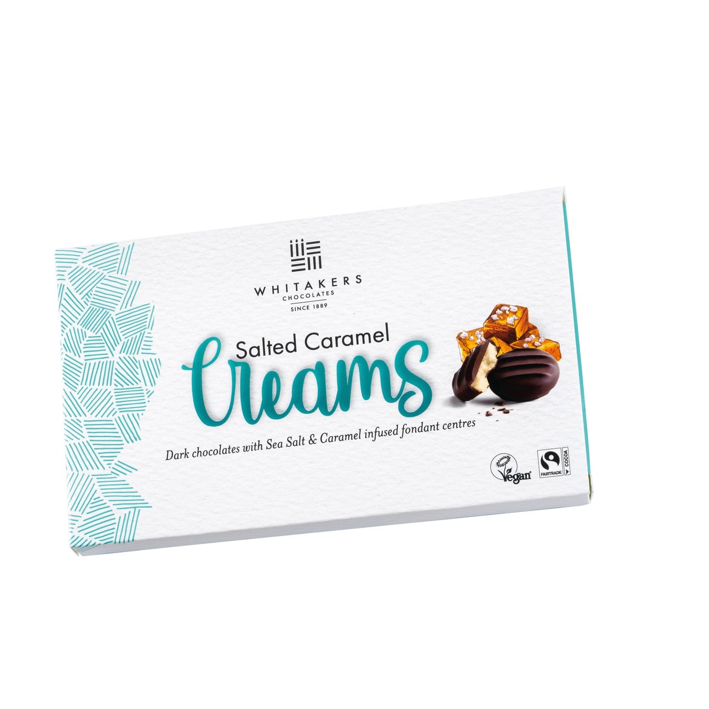 Whitakers dark chocolate covered salted caramel fondant creams