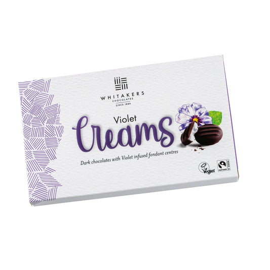 Whitakers dark chocolate covered violet fondant creams