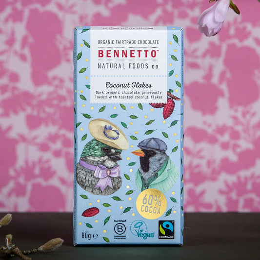 Bennetto  Organic & Vegan Friendly dark with coconut flakes
